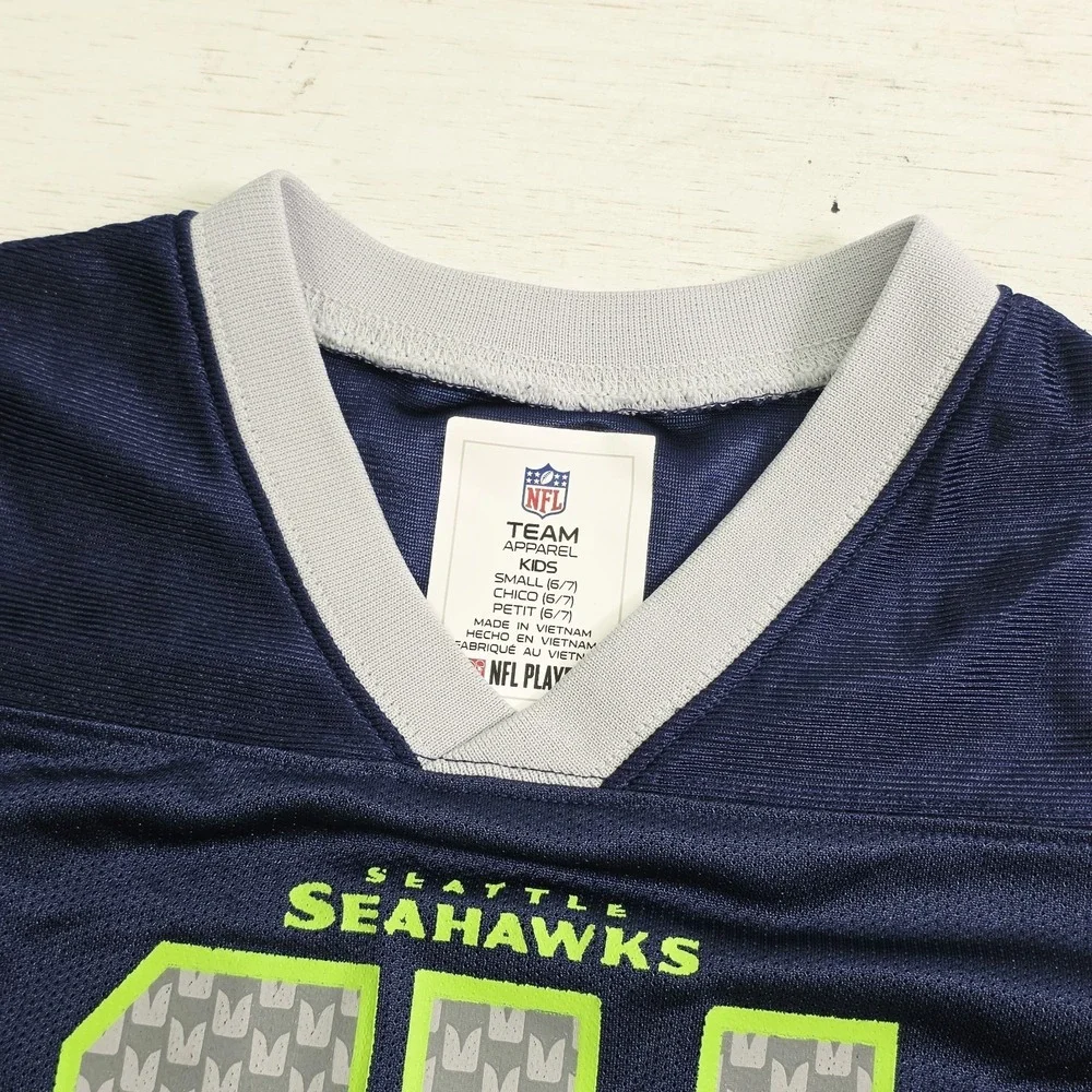 Seattle Seahawks Jersey DK Metcalf NFL Team Apparel Blue‎ Boys Youth Small 6/7
